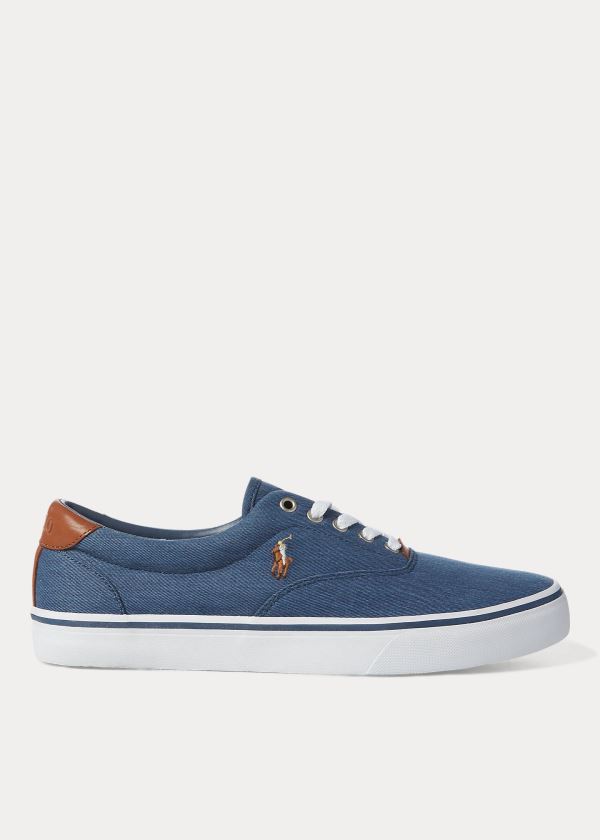 Zapatillas Polo Ralph Lauren Hombre Azul Marino - Thorton Washed Twill - GBFTR3698